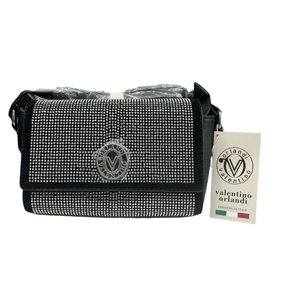 Valentino Orlandi Handbags - NWT Valentino Orlandi Studded Crossbody Purse, Black